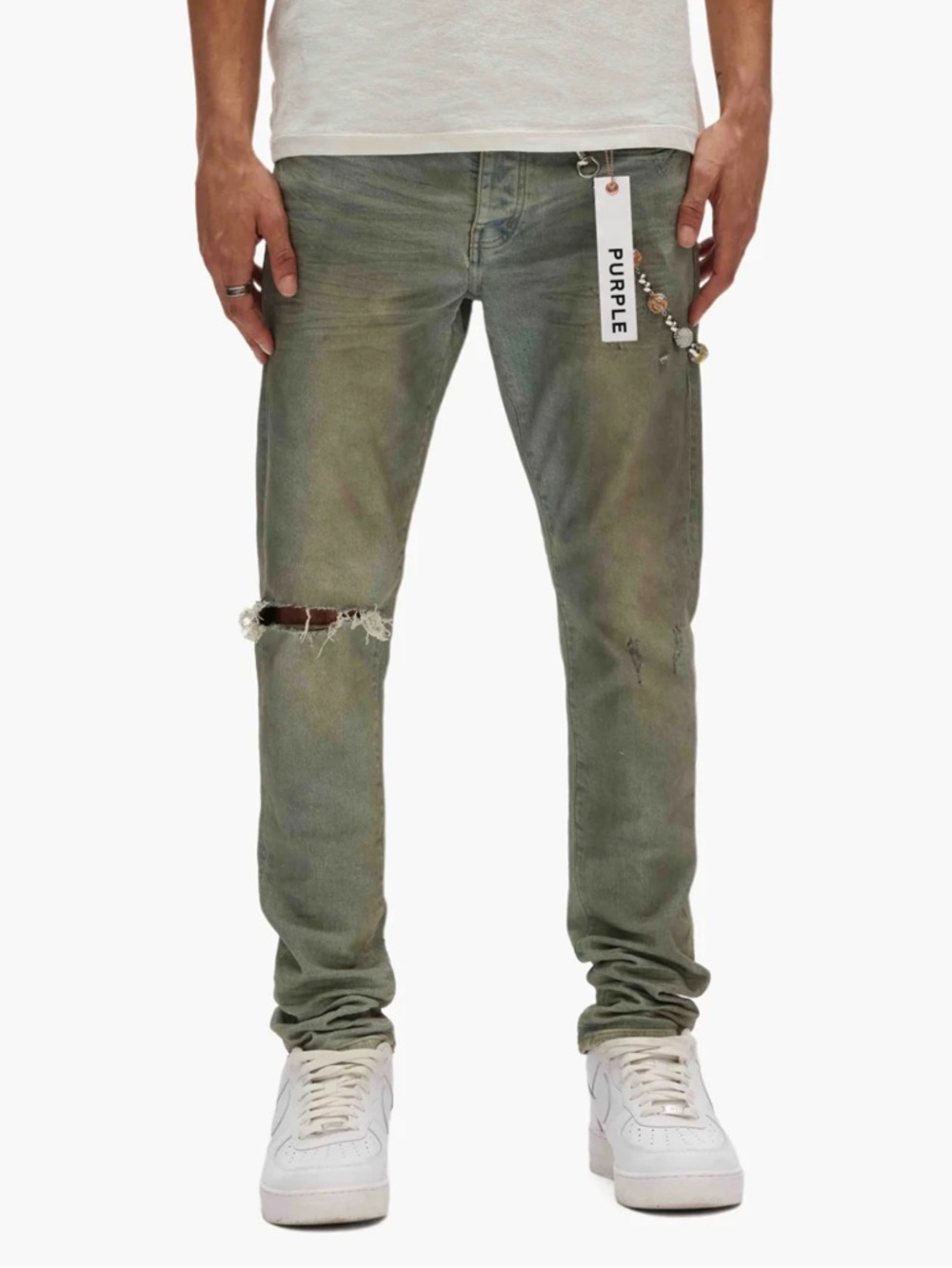 New with Tags Purple Brand Ripped Skinny Fit Jeans in Light Dirty Wax size 30